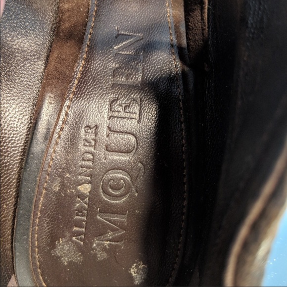 Alexander McQueen Brown Suede Ankle Tie Up Pump 38 - Picture 2 of 8